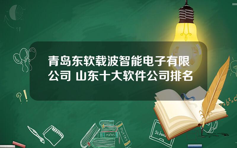 青岛东软载波智能电子有限公司 山东十大软件公司排名